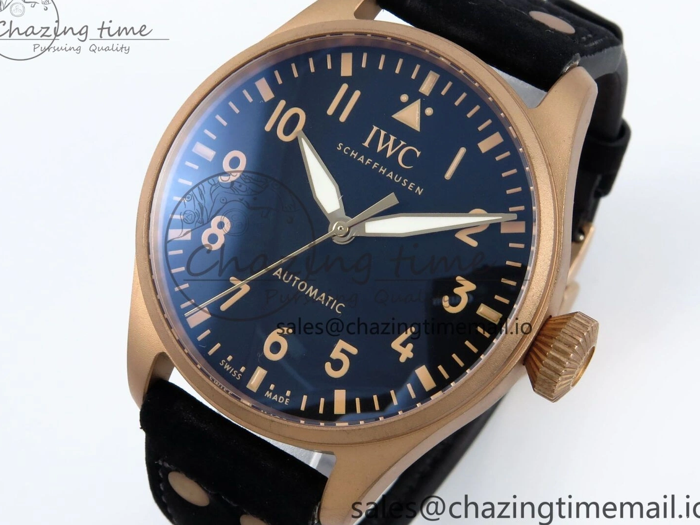 MIROTIME 0124 Affordable Big Pilot IW329703 M+F 1:1 Best Edition Black Dial on Black Nylon Strap MY 7004